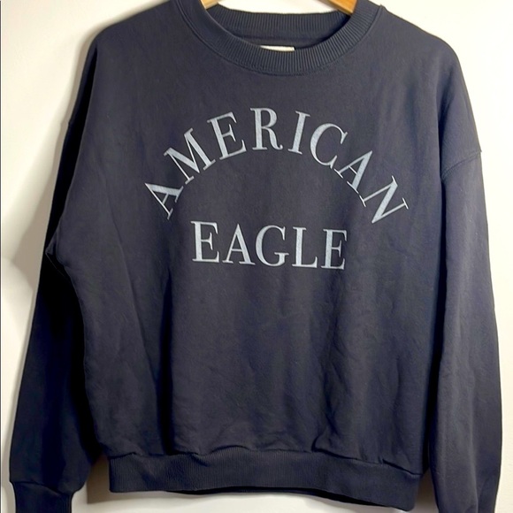 American Eagle Outfitters Black Crewneck with Bold Logo - Picture 3 of 3